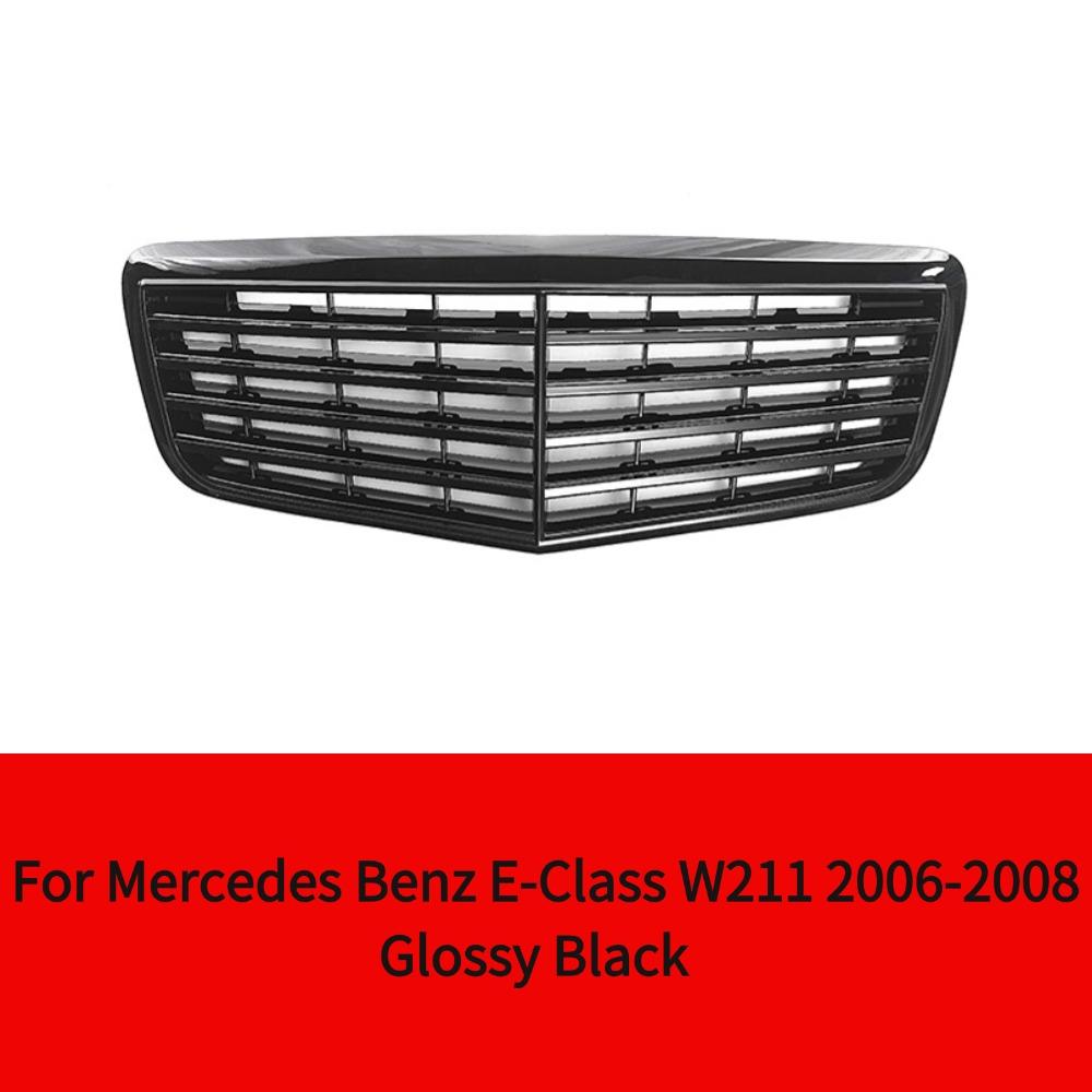Front Grille Bumper Grill Gt Style ABC Glossy Black for Mercedes Benz E-Class W211 E200 E230 E240 E280 E350 2006-2008