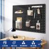 Pegboard, Perforated, 300*400mm, 25mm Hole Pitch, Wall-Mounted, Magnetic, Tool Storage, DIY, Decorative, Kitchen, Office, Bathroom (Black, 3 Panels)