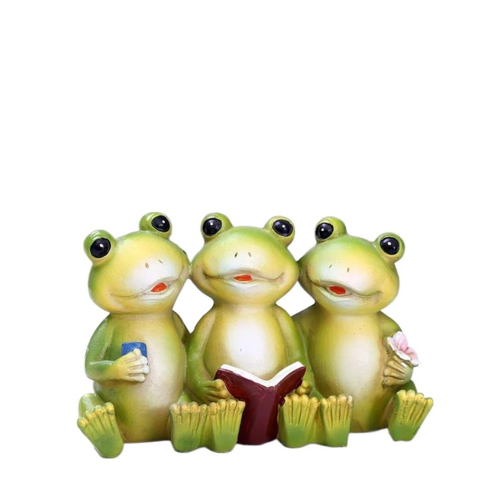 

Смола Статуэтка Лягушки Мультяшные Миниатюры Фигурка Настольное Украшение Скульптура Животного Бонсай Style 1