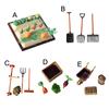1 Set Dollhouse Miniatures High Simulation Best Gift Plastic Mini Farm Tool Shovel Rake for Micro-landscape Scene