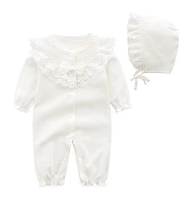 Coral Way Baby Newborn Sweet Girl Long Sleeve Cotton Romper Set with Size Coral Way Ceremony Newborn Baby Shower Shrine Visit Baby Sweet Girl Pajama