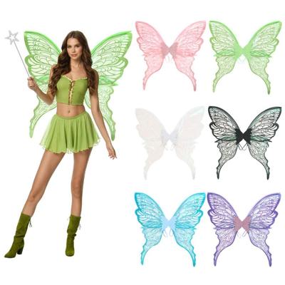 Funkelnde Funkelnde Engelsflügel Bunte Schmetterlingsflügel Kostüm Halloween Cosplay Kostüm