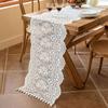 Caminho de Mesa de Renda Francesa com Franjas de Borla Vazada Jogo Americano Toalha de Mesa Decorativa Elegante Decoração Romântica para Mesa de Jantar de Casamento Festa Aparador