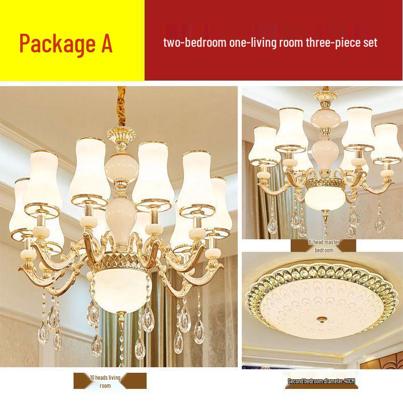 European Minimalist Crystal LED Chandelier for Living Room, Bedroom, Restaurant, or Villa Hall.