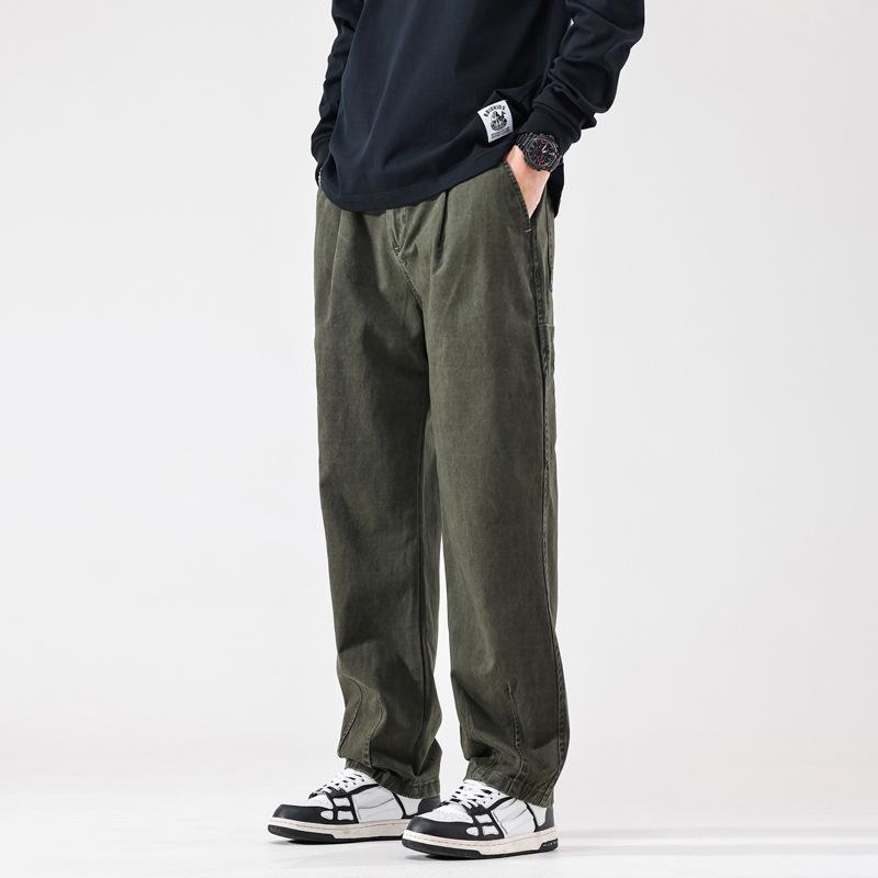Men's Casual Japanese-Style Loose Straight-Leg Work Pants
