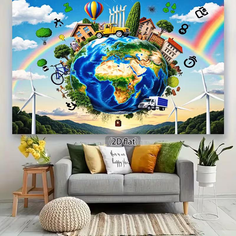2D Dreamy Eco World Backdrop for Live Streaming & Content Creation