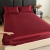 Solid Color Fitted Sheet Single Double Queen Size Mattress Cover Luxury Satin Rayon with Elastic Band Bedsheet 140/160/180/200cm