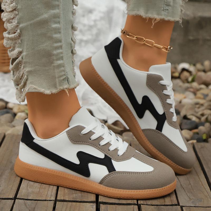 Spring and autumn new large size flat casual moral training shoes lace-up light sports shoes