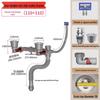 SIOYIE Rear-Mounted Double Sink Drain Assembly