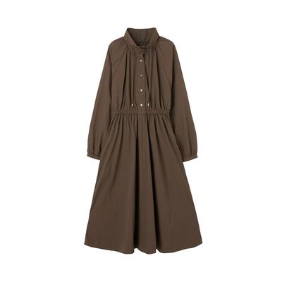 Rap High-Neck Snap Long Dress Ar3Wo880