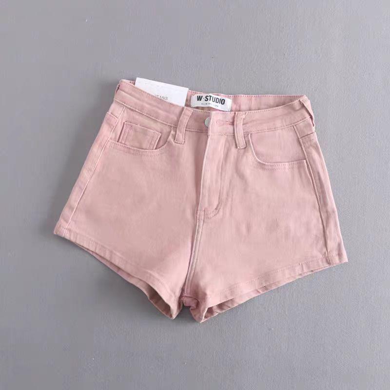 2025 Dámské elastické džínové šortky v korejském stylu - Zvedající boky, Petite, Všestranné, Letní horké kalhotky.