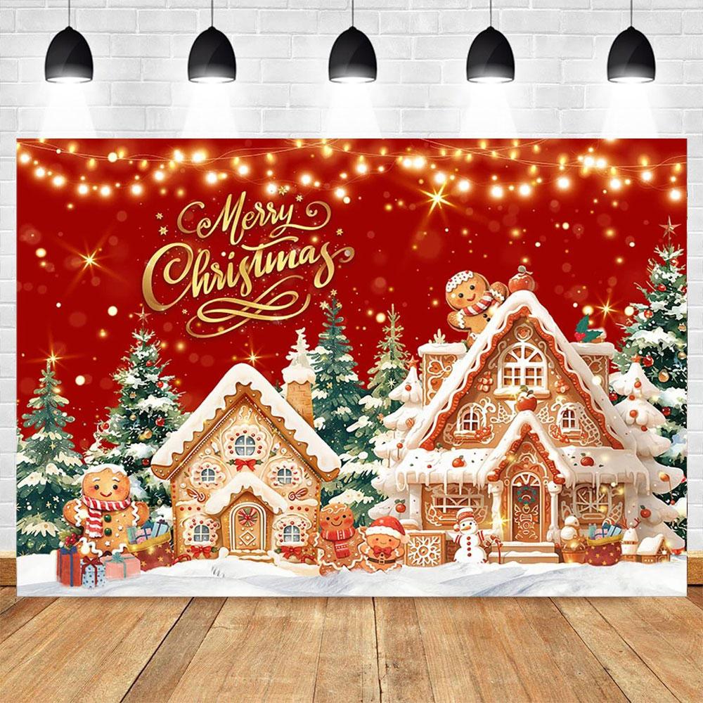 Christmas Photography Background Custom Christmas Tree Fireplace Poster Family Portrait Children Carnival Party Banner Decor