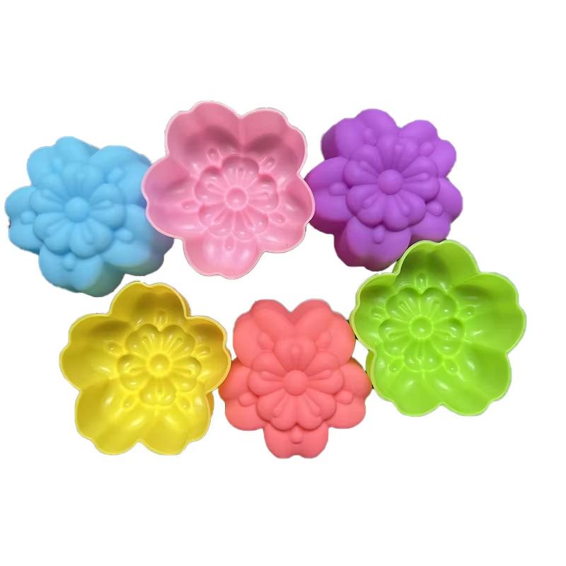 10pcs/lot 5cm Various Flower Designs Silicone Mold Chocolate Pudding Ice Mould Cupcake Cake Tools DIY Mini Soap Candle Molds