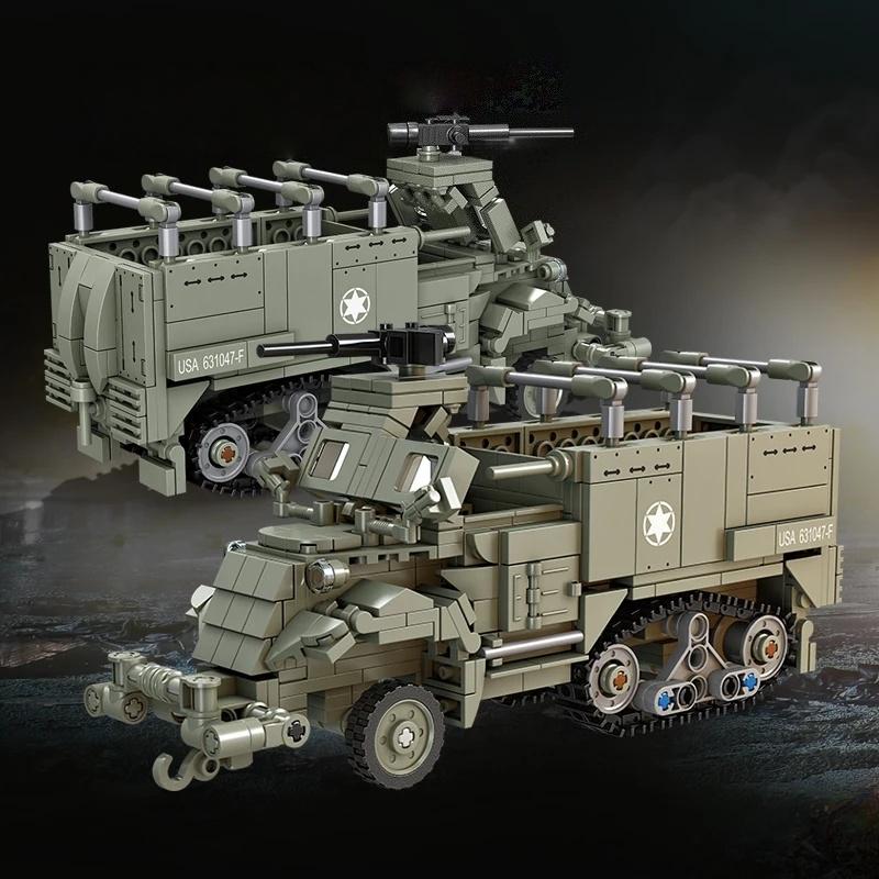 Veículo Militar Caminhão Carro Blindado WW2 Caça Blocos de Montar Tijolos Modelo Brinquedos Presente de Aniversário Natal para Crianças Meninos