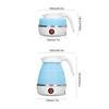 Foldable Travel Electric Silicone and Stainless Steel Rapid Boiling Foldable Electric Kettle Kettle, 0.6L (Blue)