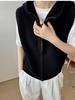 Women's European Style Wool Hooded Zip Vest - Loose Sleeveless Knit Cashmere Cape