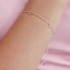 (Silver 925) Half and Half Heart Chain Bracelet BR2187