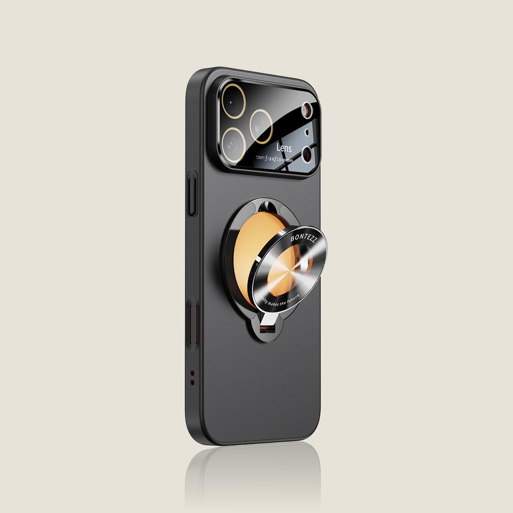 Large Window For Magsafe Phone Case for iPhone 17 Air 16 Plus 14 15 13 12 11 17 Pro Max Magnetic Stand Holder Armor Cover