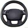 Black Microfibre Leather Car Steering Wheel Cover For  Citroen C4 C4L 2011-2015 DS4  DIY Auto Steering Wheel Case