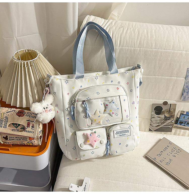 Schoolbag Japanese ins new high-value schoolbag, sweet star bar pain bag, lightweight and versatile backpack for junior high school students