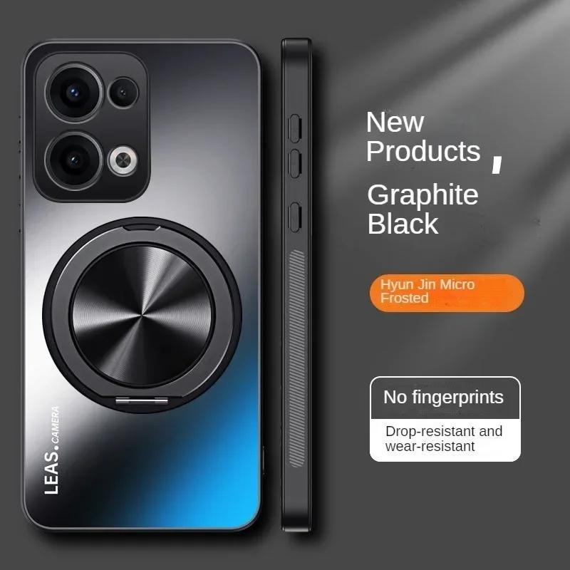 AG Frosted Magnetic Holder Case For Motorola Moto G05 G15 G45 G75 G55 G85 G35 G14 G54 G24 G34 G84 Shockproof Hard Cover Bumper