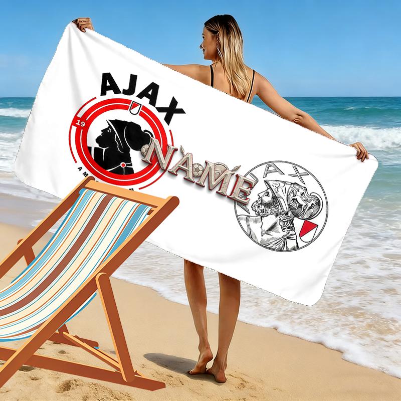 Custom Name,AFC Ajax Print Beach Towel, Large Soft Quick Dry Towel for Beach Camping Swimming