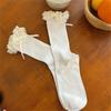 1 Pair Ruffle Ankle Socks Sweet Frilly Socks Ballet Socks for Girls with Bows Lace Top Sock Princess Style Dress Socks
