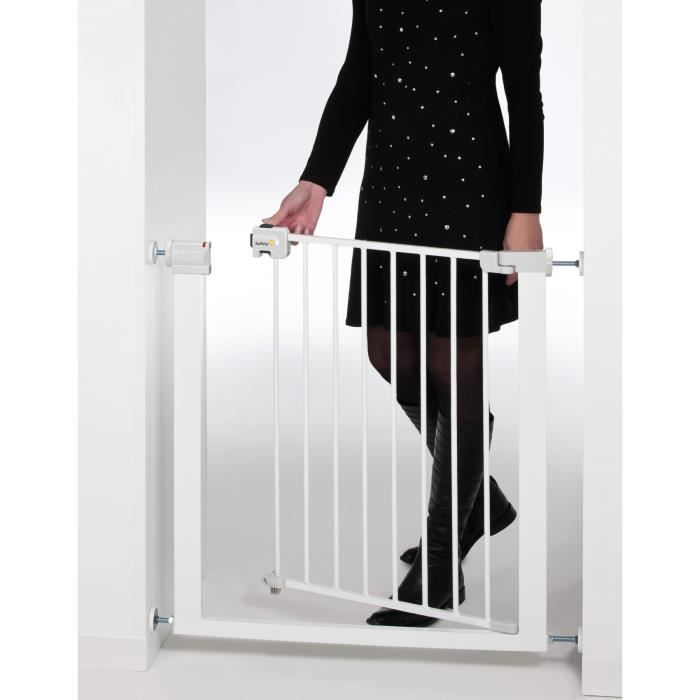 SAFETY 1ST Barriere de sécurité enfant Easy Close - Métal - 73 a 80 cm - pression, sans vis ni perçage - Blanc
