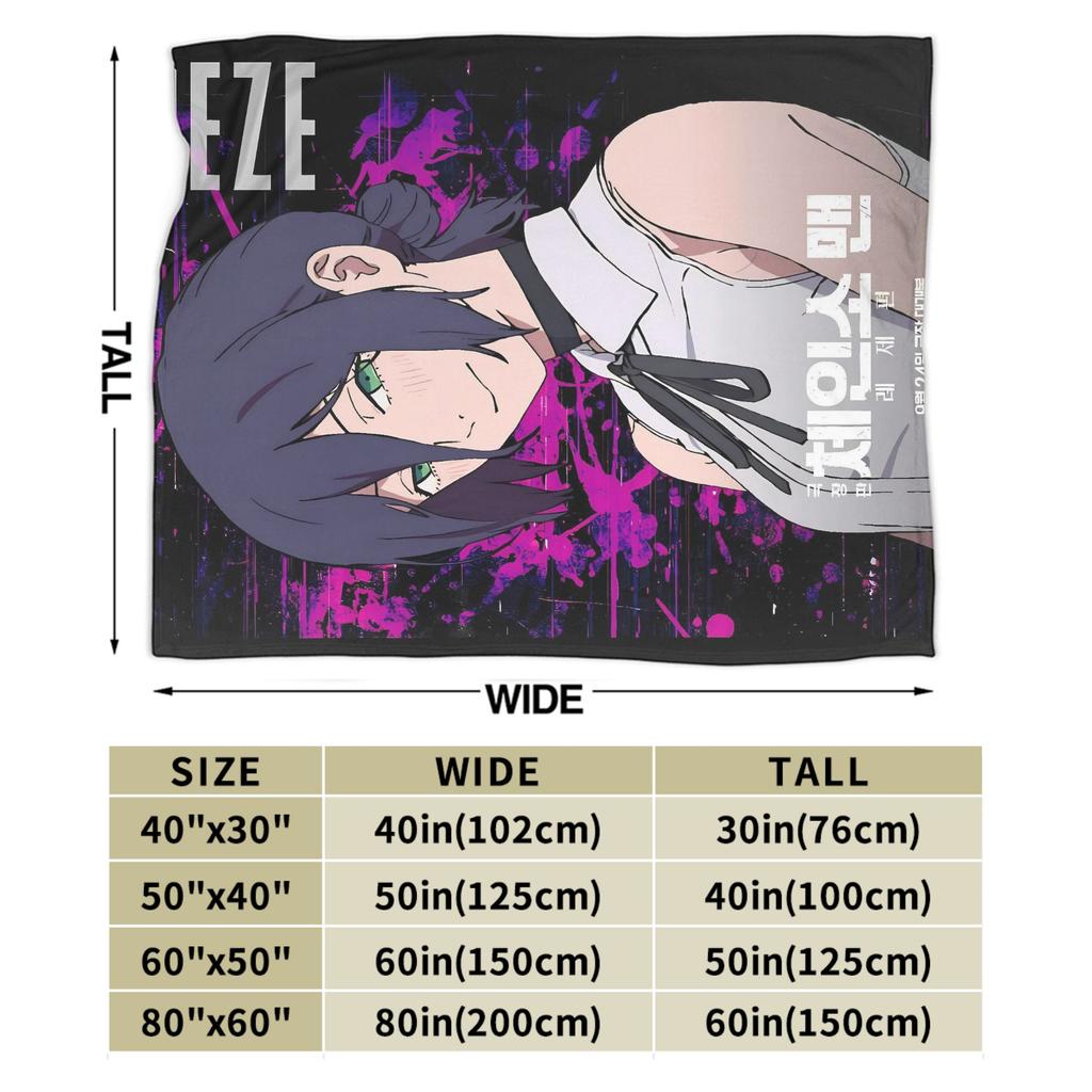 Anime Kettensäge Reze Super Warme Decke Reise Plüsch Bettwäsche Überwürfe Neuheit Sofa Stuhl Flanell Tagesdecke Sofabettbezug