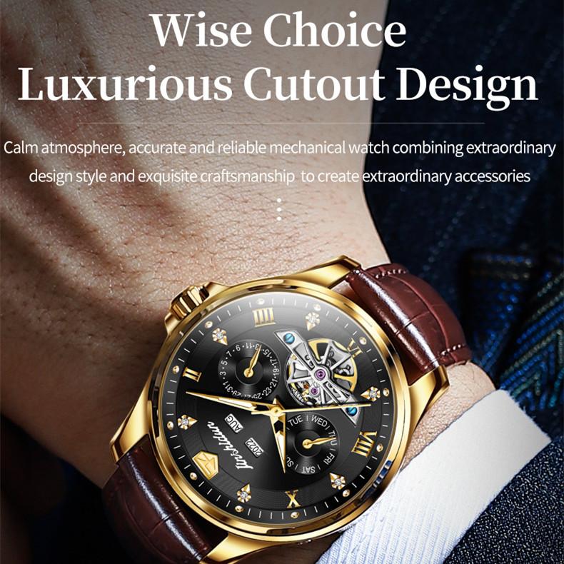 JINSHIDUN New Business and Leisure Men's Watch Tusso Multi -function Fully Automatic Mechanical Complex High -end Watch High -end Watch
