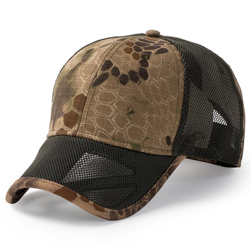 Large Size 59-64cm All Mesh Summer Cool Breathable Camouflage Tactical Baseball Hat Hiking Jungle Adventure Snapback Cap For Men