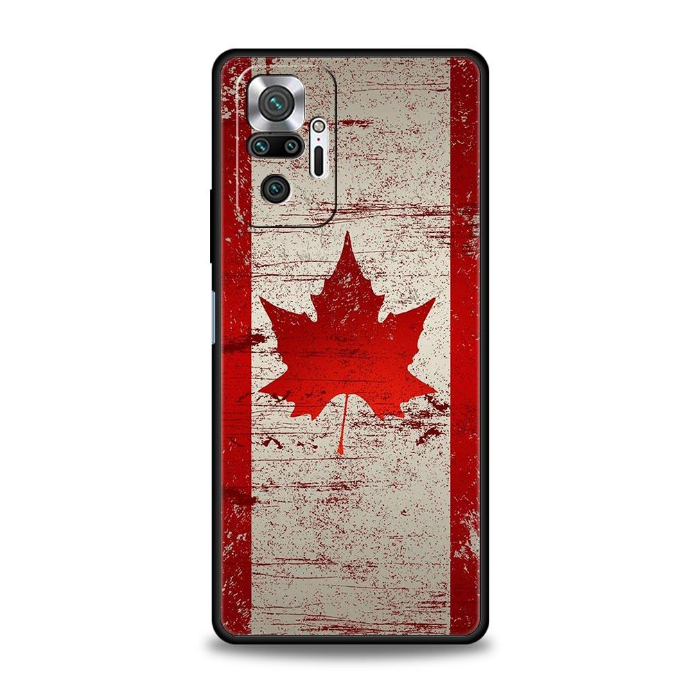 Maple Canada Flag Love Football Phone Case For Xiaomi Redmi Note 14 13 5G 10 11 12 Pro Plus 4G 14C 13C 12C 10C Black Cover