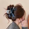 2025 New Elegant Velvet Bow Hair Claw Clip Large Claw Clip for Women with Non-Slip Grip Elegant Updo Bun Maker for Thick Hair