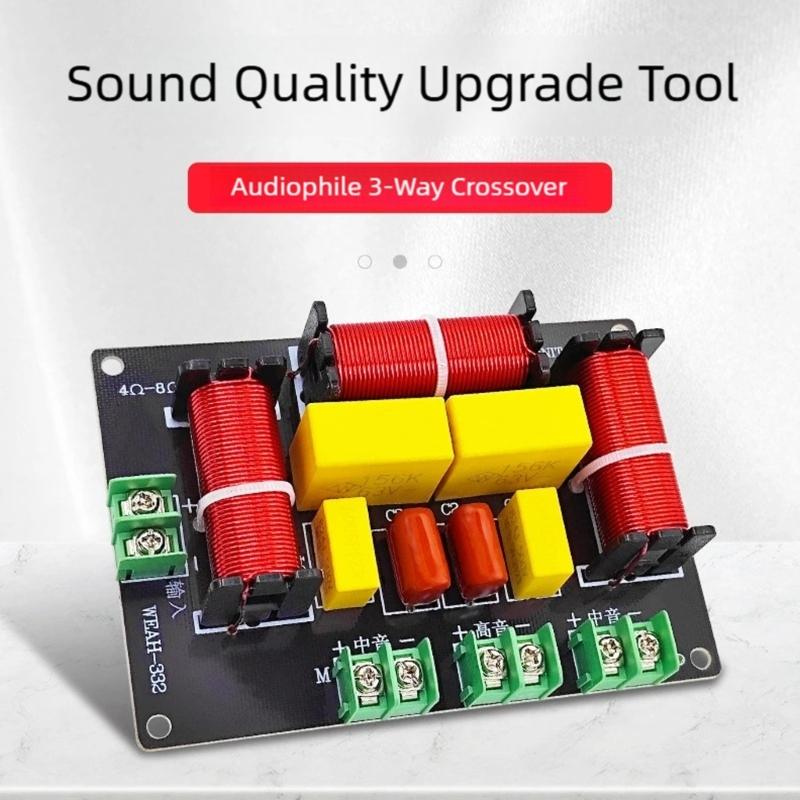 Audiophiles Speaker 3Way Crossover OFC Inductors Capacitors and Metal Film Resistors for Superior Sound Claritys