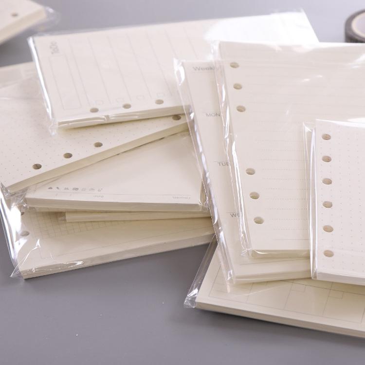 2021 A5 Loose-Leaf Planner Refill: Blank Grid & Lined Inner Pages, 6-Hole