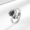 Silver Retro Thai Rose Leaf Ring - Women's Versatile Temperament Index Finger Accessory