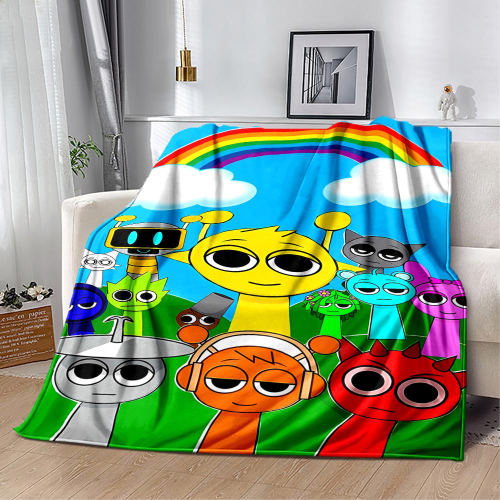 Rainbow Friends Adventure Flannel Blanket-Soft and Suitable for Sofas,Beds,Offices,Travel,All Seasons,Great Gift for Holidays and Birthdays.