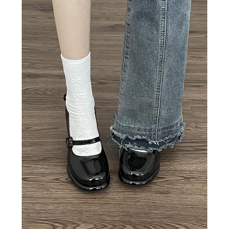 Simple Internet celebrities ins black platform thick heel high heels women's spring and autumn 2025 new retro French Mary Jane shoes