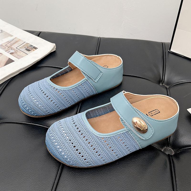 

Универсальные летние прохладные тапочки Корейская версия 2025 удобная уличная обувь новые дышащие повседневные отпускные тапочки с закрытым носком женские 40 синий