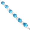 Swiss Blue Topaz  Gemstone 925 Sterling Silver Jewelry Handcrafted Bracelet 8" RB-4-5
