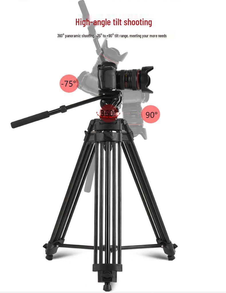 Q880 Aluminum Alloy DSLR Camera Tripod with Hydraulic Pan-Tilt Head for Photography and Videography