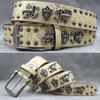 Original Punk Belt Men Women Skull Rivet Snake PU Leather Needle Buckle 105-125cm