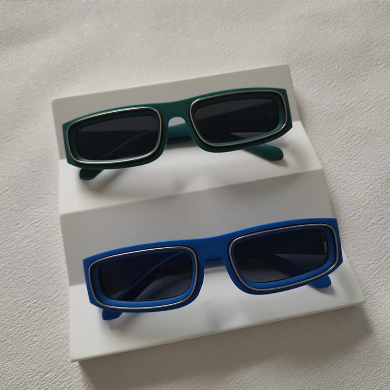 2 Pairs Per Set Small Frame Rectangle Sunglasses For Men Women Fashion Square Outdoor Eyewear Trendy Party Sun Glasses UV400