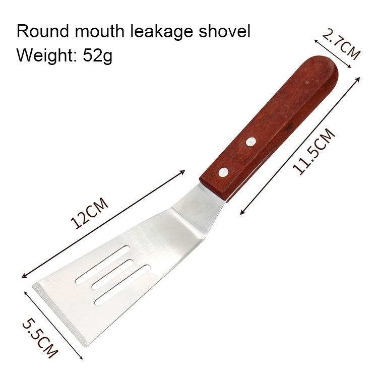 

Stainless steel cooking shovel wooden handle pancake shovel frying steak shovel barbecue tool teppanyaki kitchen accessories