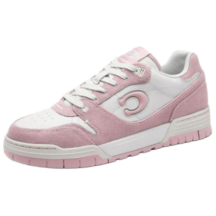 

Coach Soho Тканевые и кожаные кроссовки с круглым носком на шнуровке, плоская низкая модель для женщин, розовый CBN97-Y5I 38.5