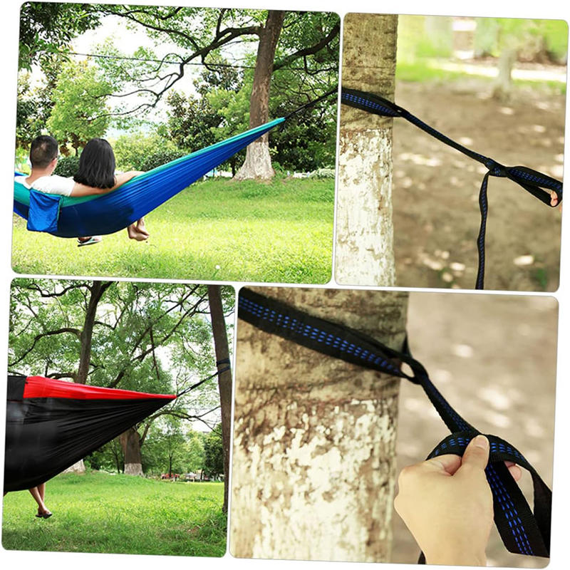 High Quality Bearing Capacity Hammock Straps Breaking Strength Polyester Hammocks Belt Rope 5 Rings For Outdoor Hanging Beds