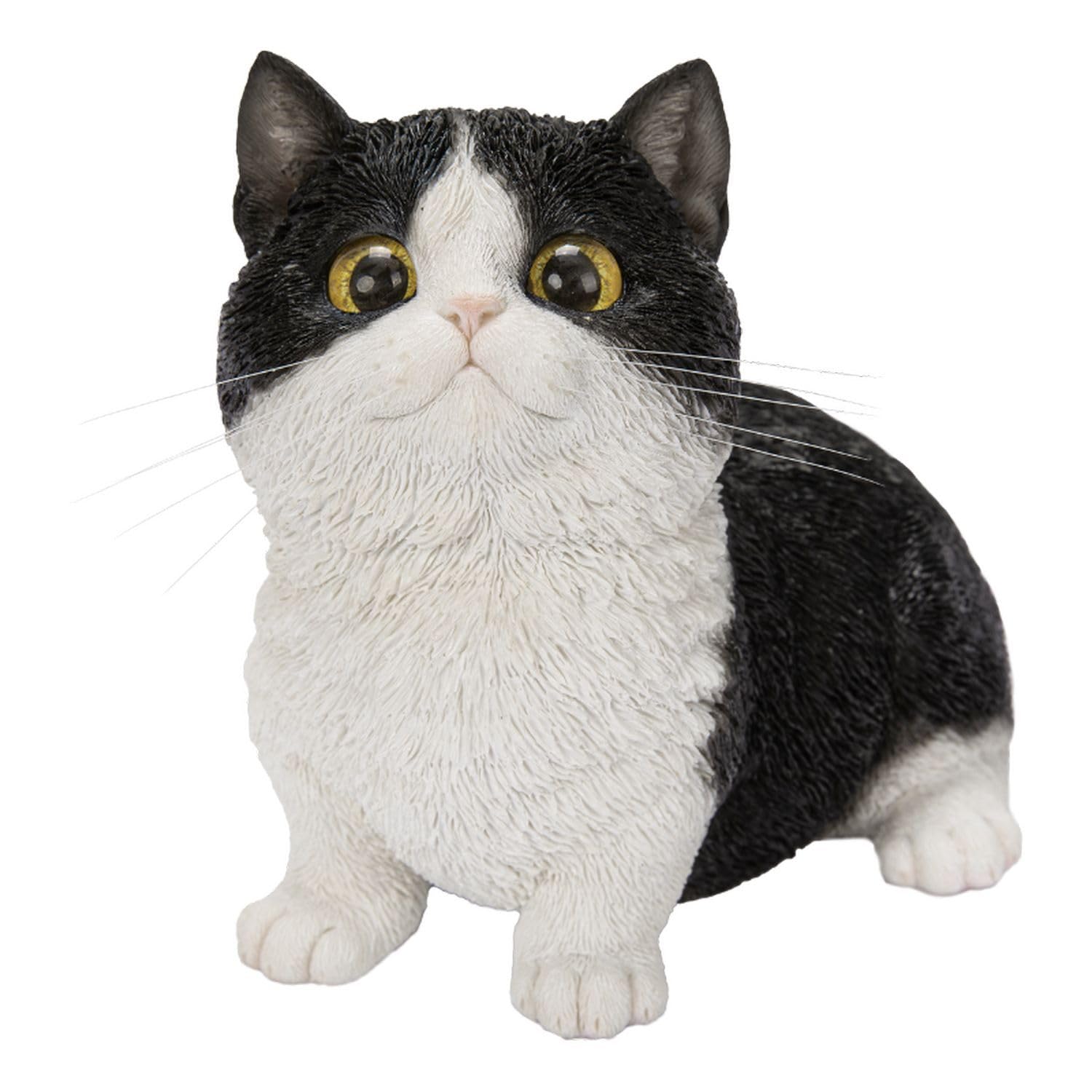 

Ubia Munchkin Cat Looking Up, Black and White, 16 x 11 x 14 cm, Doll Figurine, Animal Ornament, Garden Decor, Realistic, Cute Cat, H24087-A-2