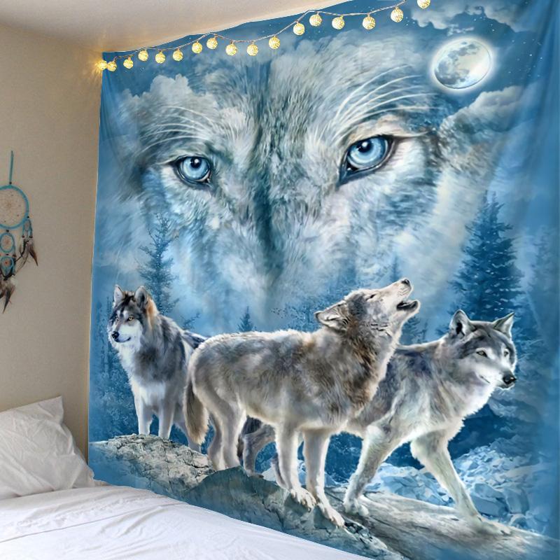 Wolf kreativní gobelín nástěnná dekorace tygr lev vzor tapeta domácí textil nástěnná Bohémská dekorace tapiz