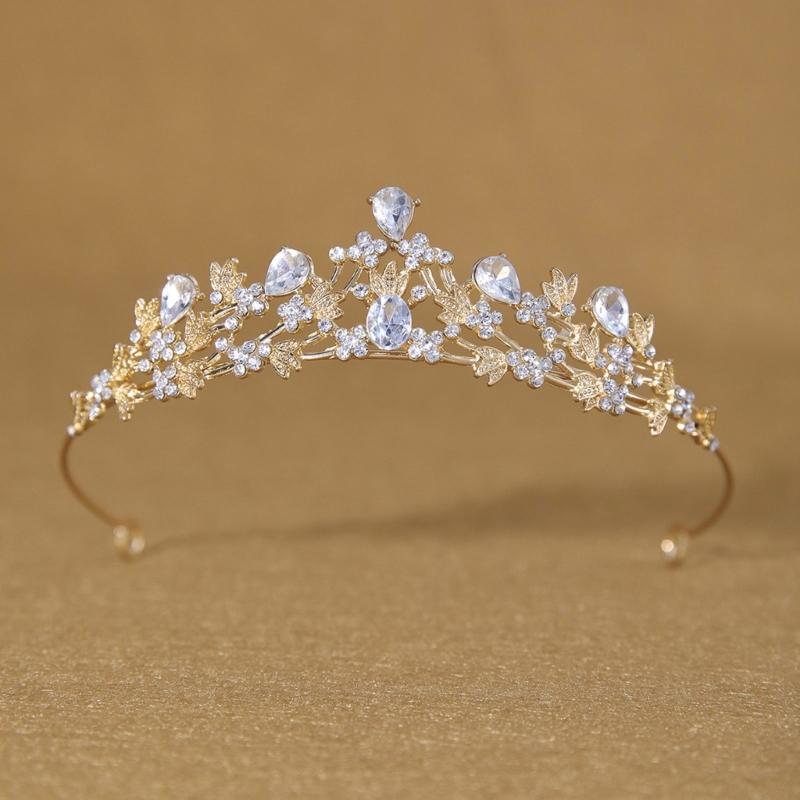 Shimmering Crystal Bridal Crown Secure Fit Hairpiece Alloy Texture Perfect for Birthdays Balls Proms Special Occasions