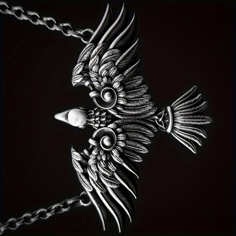 Vintage Personalisierte Viking Celtic Crow Vogel männer Anhänger Halskette Protector Motorrad Motorrad Zubehör